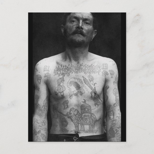 Postal Tattoos de la prisión (Anverso)