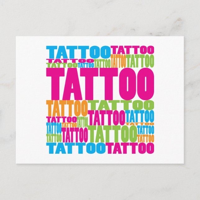 Postal Tatuaje colorido (Anverso)