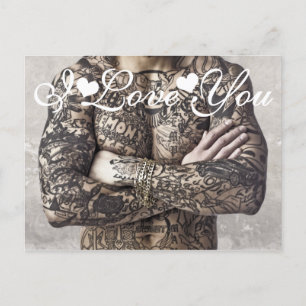Postal Tatuaje corporal masculino foto que te quiero