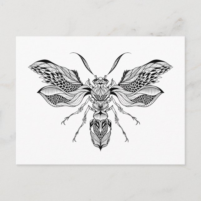 Postal Tatuaje de Bee-Wasp (Anverso)