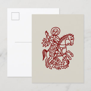Postal Tatuaje de la Cruz de Jerusalén del Dragón de San 