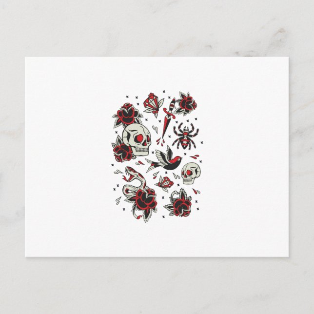 Postal Tatuaje de la vieja escuela (Anverso)