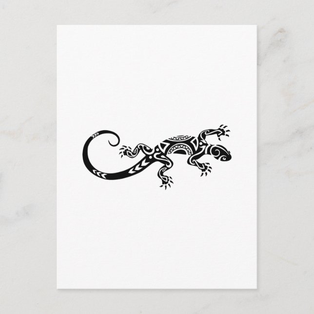 Postal tatuaje de lagartija maorí (Anverso)
