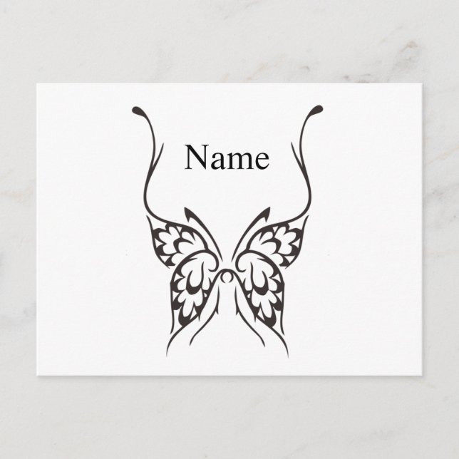 Postal Tatuaje de mariposa estilizada Thunder_Cove  (Anverso)