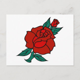Postal Tatuaje de Rosa de época