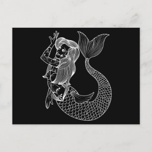 Postal Tatuaje de Sirena Arte de Sirena Vintage Tatuajes 