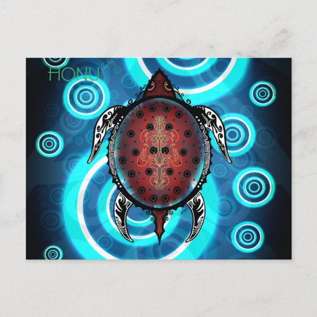 Postal Tatuaje de tortuga de fantasía (Anverso)