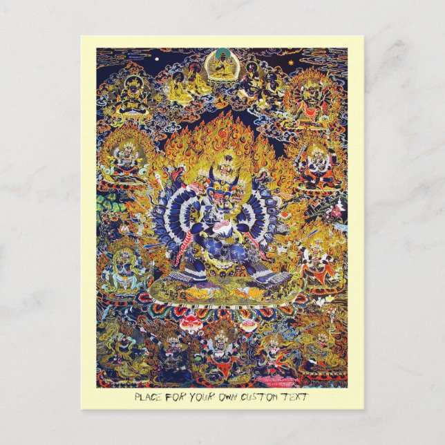 Postal Tatuaje del dios de la muerte del tangka Yamantaka (Anverso)