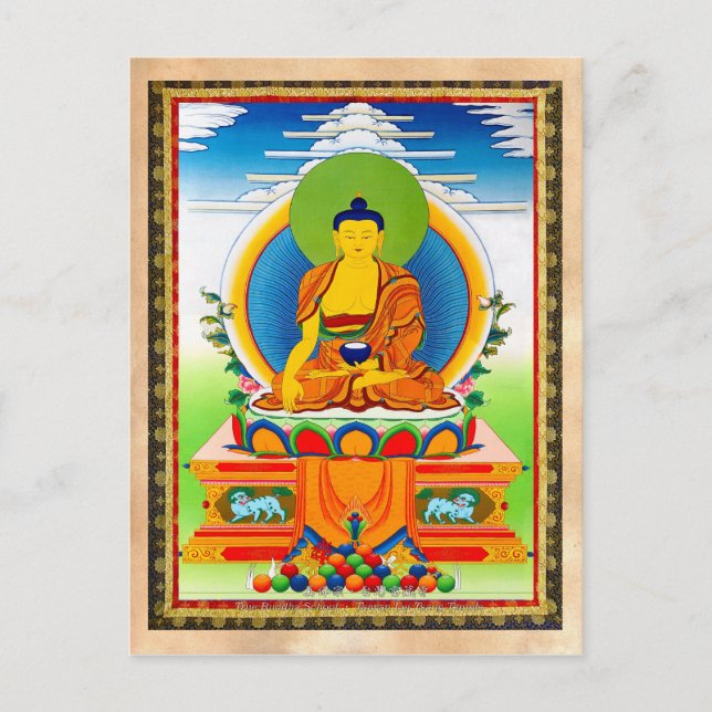 Postal Tatuaje oriental tibetano thangka de Guay Aksobhya (Anverso)