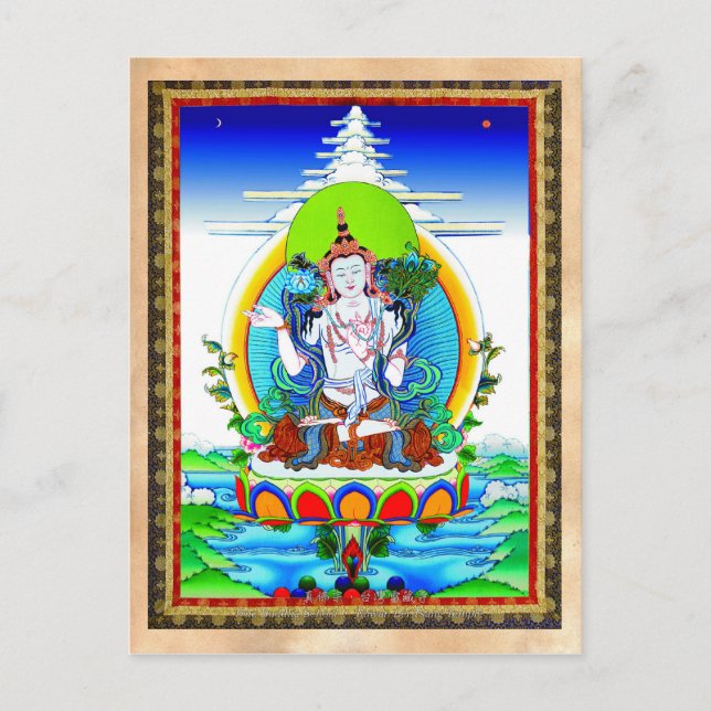 Postal Tatuaje oriental tibetano thangka de Guay Bhogavat (Anverso)