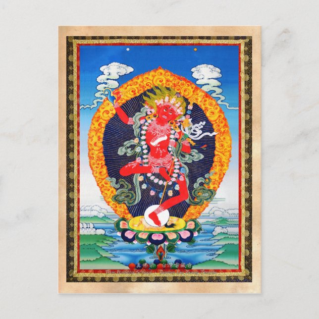 Postal Tatuaje oriental tibetano thangka de Guay Vajravar (Anverso)