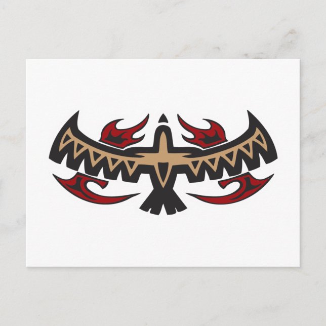 Postal Tatuaje tribal del águila del halcón (Anverso)