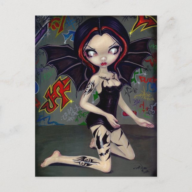 Postal "Tatuajes de murciélago" (Anverso)