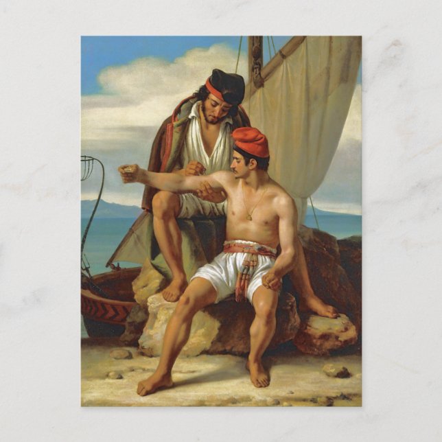 Postal Tatuando a un marinero por prevost (Anverso)