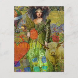 Postal Taurus clásico retrato de mujer gótica