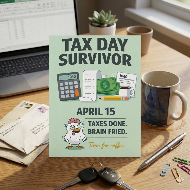 Postal Taxes Done Brain Fried Funny April 15 Tax Survivor (Subido por el creador)
