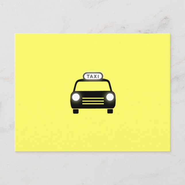 Postal Taxi en blanco y negro (Anverso)
