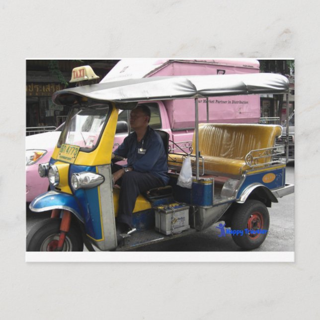 Postal Taxi-tuk en Bangkok - Taxi único (Anverso)