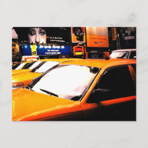Postal Taxis amarillos de Times Square en la ciudad de Nu