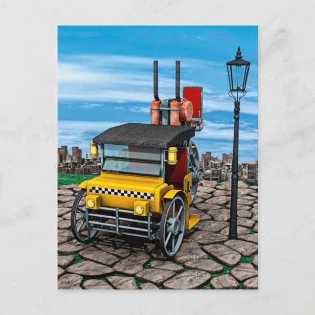 Postal Taxis de vapor (Anverso)