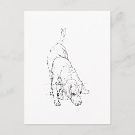 Postal Taza Beagle – Perro de Tinta Dibujado a Mano