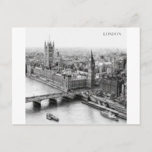 Postal Taza con dibujo en negro y blanco de Londres