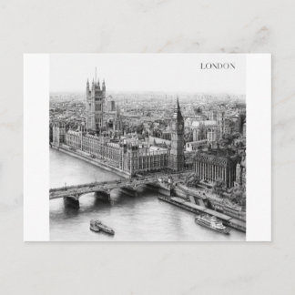 Postal Taza con dibujo en negro y blanco de Londres