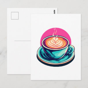 Postal taza de café capuchino