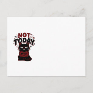 Postal Taza de café divertida y gruñona de gato negro 'No