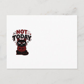Postal Taza de café divertida y gruñona de gato negro 'No