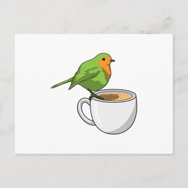 Postal Taza de café para pájaros (Anverso)
