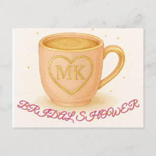 Postal Taza de café rosa rubor