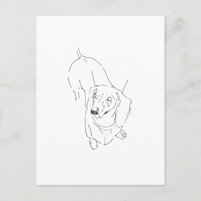 Postal Taza de Dachshund Adorable – Perro Salchicha de Ar (Anverso)