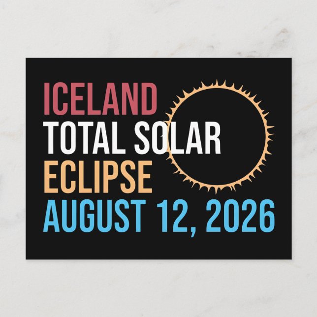 Postal Taza de eclipse solar total de Islandia 12 de agos (Anverso)