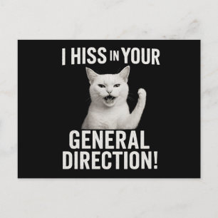 Postal Taza de gato siseante - "Siseo en tu dirección gen