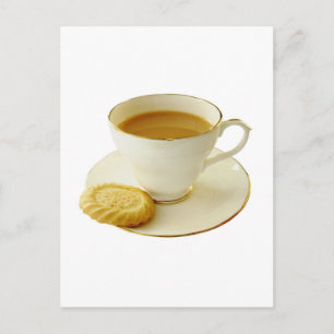 Postal Taza de té con galleta
