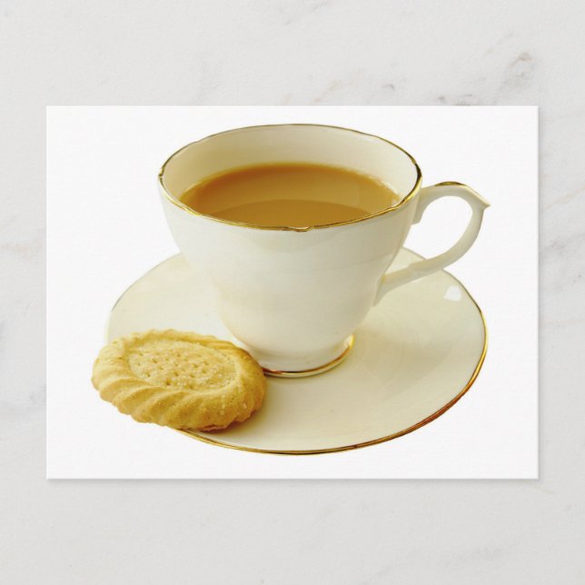Postal Taza de té con galleta (Anverso)