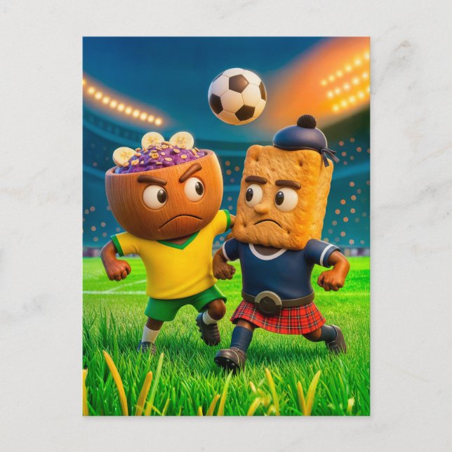 Postal Tazón brasileño de açaí contra soc de shortbread e (Anverso)