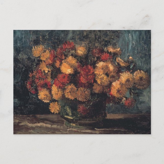 Postal Tazón con Crisantemos de Vincent Van Gogh       (Anverso)