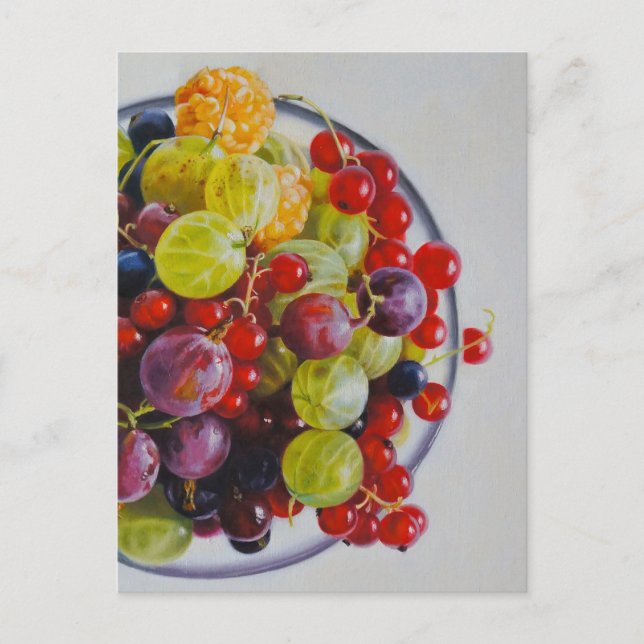 Postal Tazón de bayas - Vida residual de fruta hiperreali (Anverso)