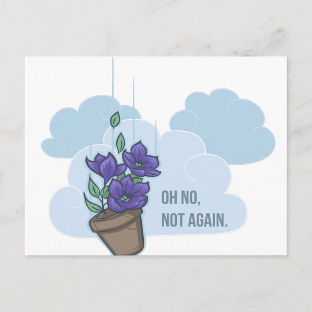 Postal Tazón de caída de Petunias (Anverso)