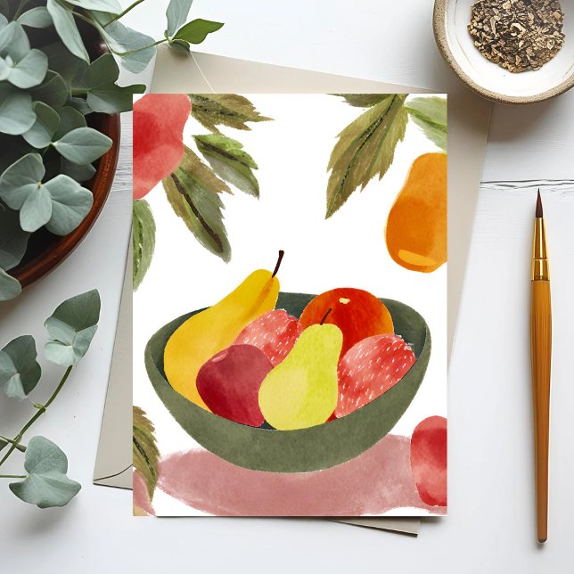 Postal Tazón de fruta | Citrus acuarela (Subido por el creador)