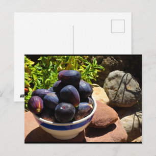 Postal Tazón de fruta de higo en piedra