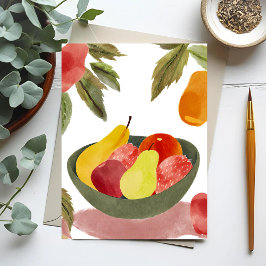 Postal Tazón de Frutas | Cítricos Acuarela