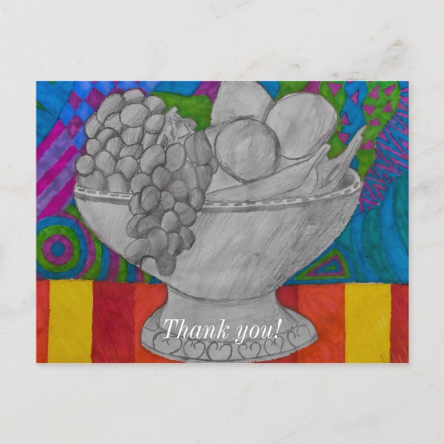 Postal Tazón de Frutas Festivas (Anverso)