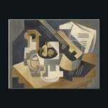 Postal Tazón de guitarra y fruta en una mesa, 1918<br><div class="desc">Tazón de guitarra y fruta en una mesa,  1918 (aceite en lienzo),  Gris,  Juan (1887-1927)|XOS 3959978</div>