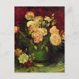Postal Tazón de Peonies y Rosa, Vincent van Gogh