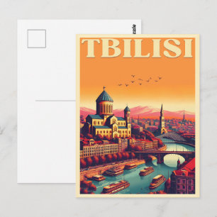 Postal Tbilisi Capital de Georgia, regalos souvenirs retr