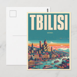 Postal Tbilisi Capital de Georgia, regalos souvenirs retr