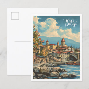 Postal Tbilisi Georgia Vintage Art Travel Ilustracion